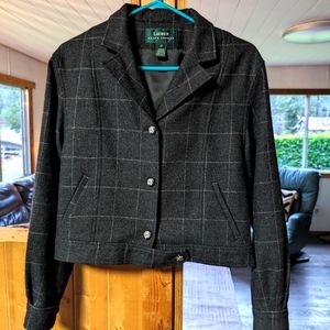 Ralph Lauren | Dark Grey Plaid Wool Coat